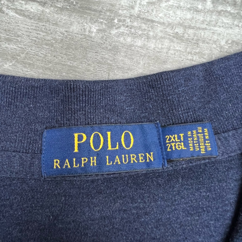 Polo Ralph Lauren Navy Blue Heather Polo Shirt 2XLT - Picture 3 of 4
